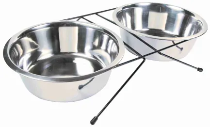 Миски Trixie для собак, на підставці, металеві, 24 см, 2х2.8 л