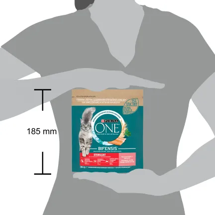 Сухий корм PURINA ONE Sterilcat для дорослих котів після стерилізації комплекс Bifensis з лососем та пшеницею, набір 2х200 г — Фото 2