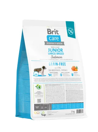 Сухий корм Brit Care Dog Grain-free Junior Large Breed для молодих собак великих порід, беззерновий з лососем, 3 кг — Фото 2