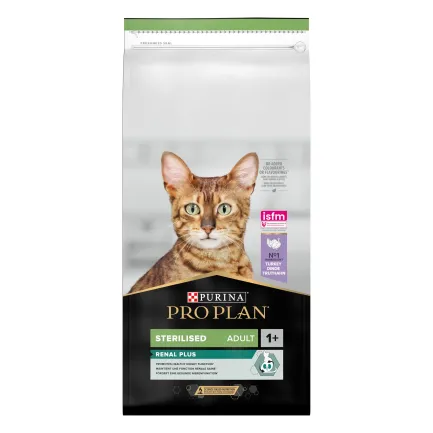 Сухий корм PRO PLAN Sterilised Adult 1+ Renal Plus для дорослих котів після стерилізації з індичкою 14 кг