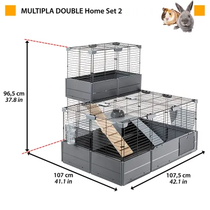 Ferplast CAGE MULTIPLA DOUBLE BLACK Клітка для гризунів — Фото 2