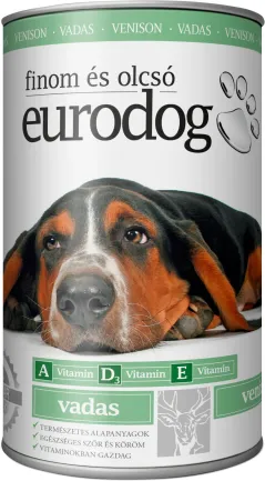 Корм вологий EuroDog Venison для собак шматочки в желе з олениною 415 г