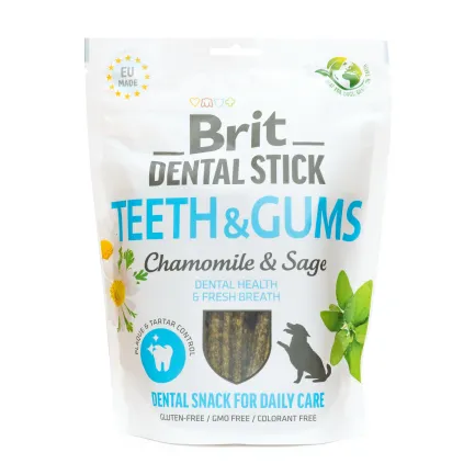 Ласощі для собак Brit Dental Stick Teeth &amp; Gums здорові ясна та зуби, ромашка і шавлія, 7 шт, 251 г — Фото 4