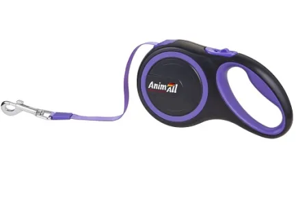 Повідець-рулетка AnimAll для собак вагою до 15 кг, 3 м, фіолетовий