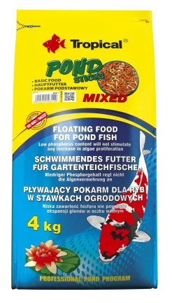 Сухий корм Tropical Pond Sticks Mixed для ставкових риб, 4 кг (пластівці)