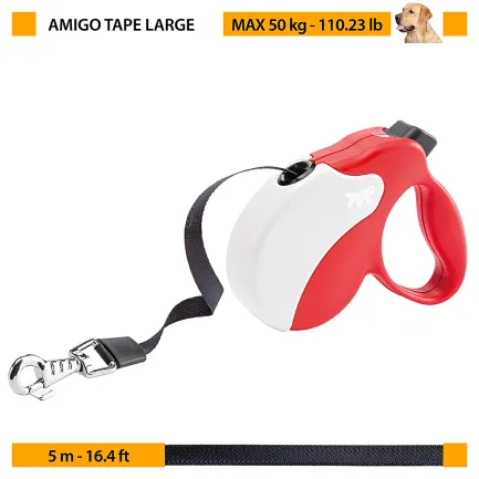 Ferplast AMIGO L TAPE BEIGE-BLUE Рулетка-поводок зі стрічкою — Фото 1