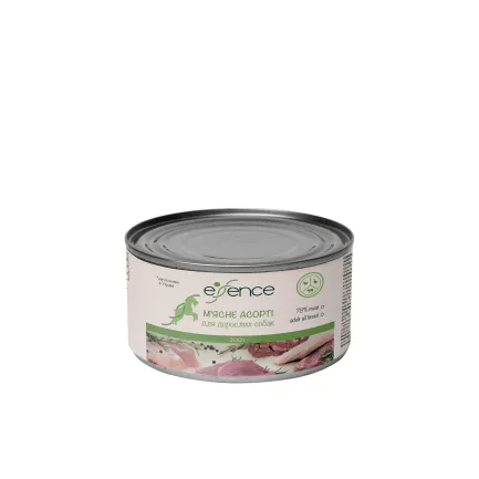 Вологий корм Essence для дорослих собак, м'ясне асорті, 200 г