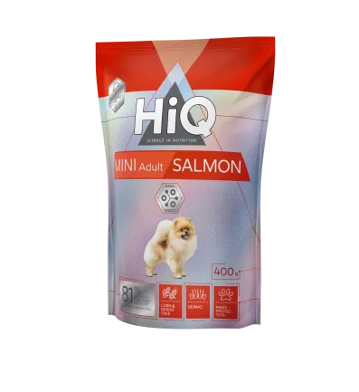 Сухий корм для дорослих собак малих порід HiQ Mini Adult Salmon 400g