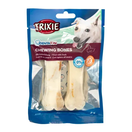 Кісточка Trixie Denta Fun для собак, пресована жувальна, з качкою, 10 см, 70 г, 2 шт