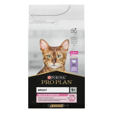 Сухий корм PRO PLAN Adult 1+ Delicate Digestion для дорослих котів з чутливою травною системою з індичкою 1,5 кг