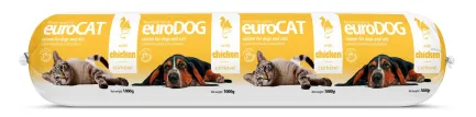 Корм вологий EuroDog/EuroCat Salami Chicken для собак і котів салямі з курятиною 1 кг