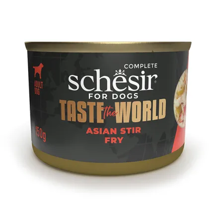 Schesir Taste the World Asian Stir Fry ШЕЗІР КУРКА ПО-АЗІЙСЬКИ в бульйоні натуральні консерви для собак, вологий корм, банка 150г 0,15 кг