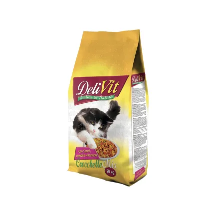 DELIVIT MIX корм для котів з м'ясом, злаками та вітамінами 20 кг