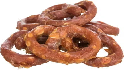 Ласощі Trixie Mini Pretzels для собак, крендель з куркою, 100 г — Фото 1