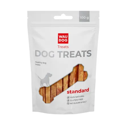 Ласощі для собак WAUDOG Treats "Курячі в'ялені полоси", 100 г — Фото 1