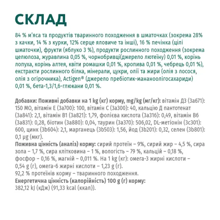 OPTIMEAL™.конс д/котів з ефект вивед шерсті, з качкою та печін в яблучн желе 0,085 кг — Фото 5