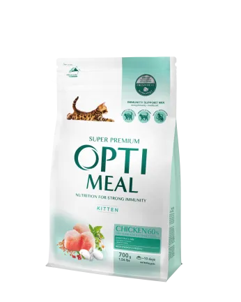 OPTIMEAL™. Повнораціонний сухий корм для кошенят - курка, 0,7 кг