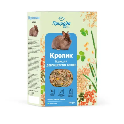 Корм Природа «Кролик. Біотин» для довгошерстих кролів, 500 г