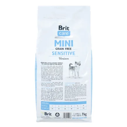 Сухий корм Brit Care GF Mini Sensitive для собак мініатюрних порід з чутливим травленням, з олениною, 7 кг — Фото 2