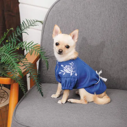 Вишиванка Pet Fashion «Sofia» для дівчаток, розмір XS, синя — Фото 2