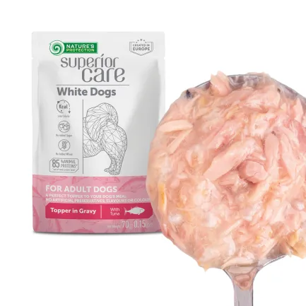 Nature's Protection Superior Care White Dogs Adult Tuna Додатковий вологий корм для собак з білим забарвленням з тунцем, 70 г — Фото 4