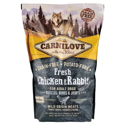 Сухий корм Carnilove Fresh Chicken &amp; Rabbit для дорослих собак всіх порід, курка та кролик, 1,5 кг — Фото 2