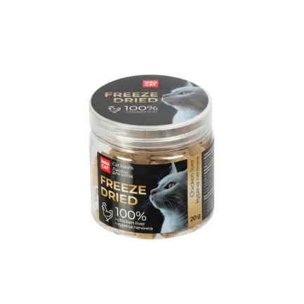 Ласощі для котів WAUCAT Treats Freeze dried Куряча печінка, 20 г — Фото 1