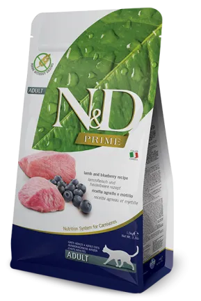 Беззерновий сухий корм Farmina GRAIN FREE для дорослих кішок (ягня / чорниця), 5 кг