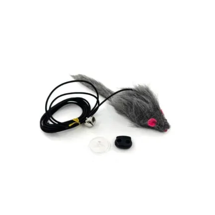 HIPPIE PET Іграшка для котів Мишка з мотузкою сіра 8 см