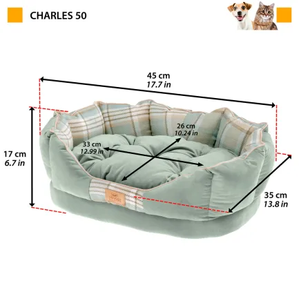 Ferplast CHARLES 50 CUSCINO MARRONE М'яке місце, фібра, велю то, жаккард — Фото 1