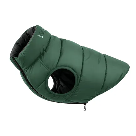 Курточка для собак WAUDOG Re-clothes двостороння, M45, A 42-45, B 62-64, C 35-38, смарагдовий