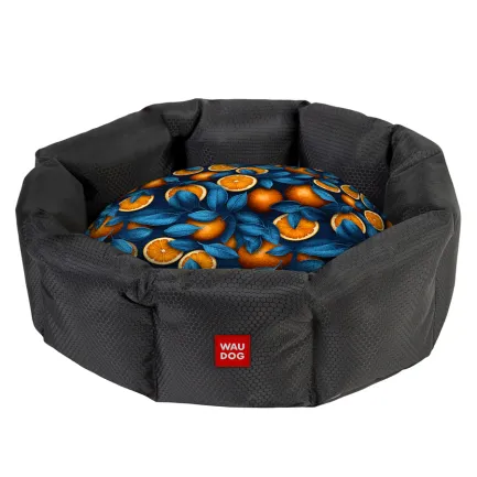 Лежанка для собак WAUDOG Relax, малюнок "Апельсини", S, Ш 34 см, Д 45 см, В 17 см