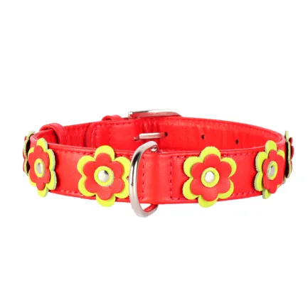Нашийник "CoLLaR GLAMOUR" з оздобленням "Аплікація" (ширина 25мм, довжина 38-49см) червоний — Фото 1
