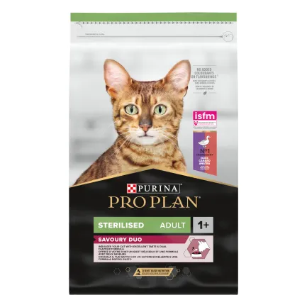 Сухий корм PRO PLAN Sterilised Adult 1+ Savoury Duo для дорослих котів після стерилізації з качкою та печінкою 10 кг — Фото 8