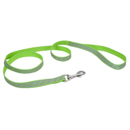 Coastal Lazer Brite Reflective Leash КОСТАЛ ЛАЗЕР БРАЙТ світловідбивний повідець для собак, 1.6смХ1.2м Лайм