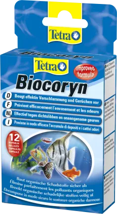 Засіб Tetra Biocoryn сприяє розкладанню біологічних забруднень води в акваріумі, 12 капсул на 600 л — Фото 1