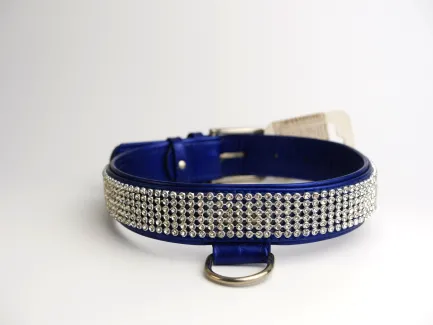 Нашийник "CoLLaR brilliance" з оздобленням "Полотно стрази" (ширина 35мм, довжина 46-60см) синій — Фото 1