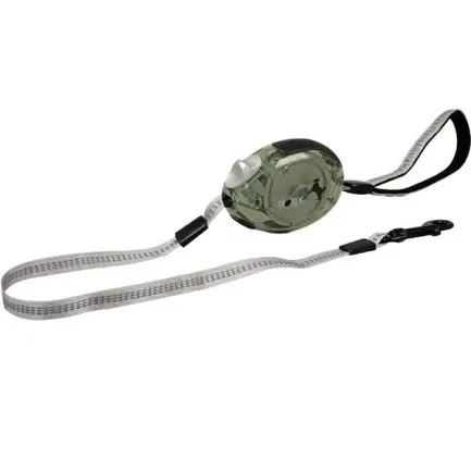 Flamingo Dogx2GO Belt Glassy L ФЛАМІНГО БЕЛТ ГЛАССІ повідець рулетка для собак до 35кг, світловідбивна стрічка 2м 2 м, до 35 кг
