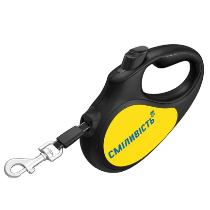 Повідець-рулетка для собак WAUDOG R-leash, малюнок "Сміливість", L, до 50 кг, 5 м, світловідбиваюча стрічка чорний — Фото 1
