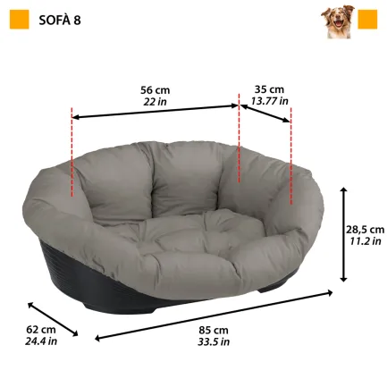 Ferplast SOFA' 8 Місце д/собаки пластик+чохол (бавовна) — Фото 1