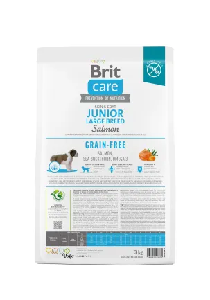 Сухий корм Brit Care Dog Grain-free Junior Large Breed для молодих собак великих порід, беззерновий з лососем, 3 кг — Фото 4