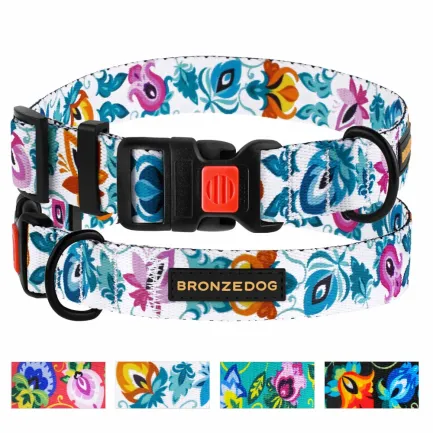 Нашийник для собак BronzeDog Urban Folk нейлоновий з пластиковою пряжкою білий L — Фото 3