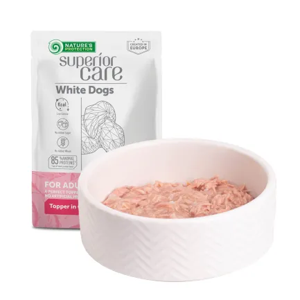 Nature's Protection Superior Care White Dogs Adult Tuna Додатковий вологий корм для собак з білим забарвленням з тунцем, 70 г — Фото 3
