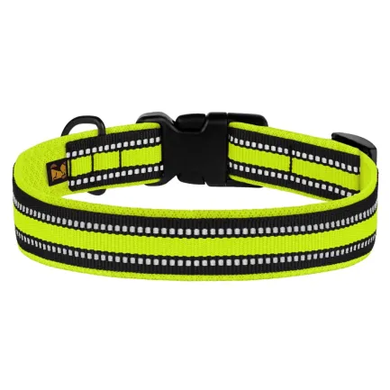 Нашийник для Собак BronzeDog Mesh c Пластиковою Пряжкою Лимонний XL — Фото 1