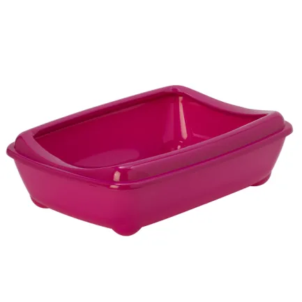 Moderna Arist-O-Tray Large МОДЕРНА АРІСТ-О-ТРЕЙ ЛАДЖ туалет з бортиком лоток для котів, 50х38х14см Яскраво-рожевий