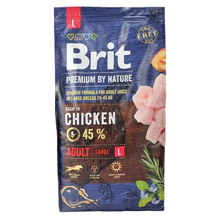 Сухий корм Brit Premium Dog Adult L для дорослих собак великих порід, з куркою, 8 кг — Фото 3