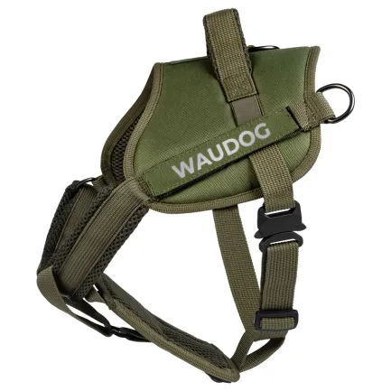 Шлея для службових собак WAUDOG PRO-2, світловідбивна, металевий фастекс, XS, В 35-45 см, хакі — Фото 1