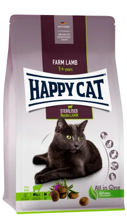 Сухий корм Happy Cat Sterilised Weide Lamm для дорослих стерилізованих котів зі смаком ягняти, 10 кг, 70586