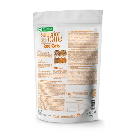 Nature's Protection Superior Care Red Cats Grain Free Herring Сухий беззерновий корм для дорослих котів із рудим і коричневим забарвленням з оселедцем, 400 г — Фото 1
