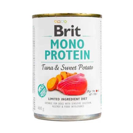 Вологий корм Brit Mono Protein Tuna &amp; Sweet Potato для собак, з тунцем і бататом, 400 г